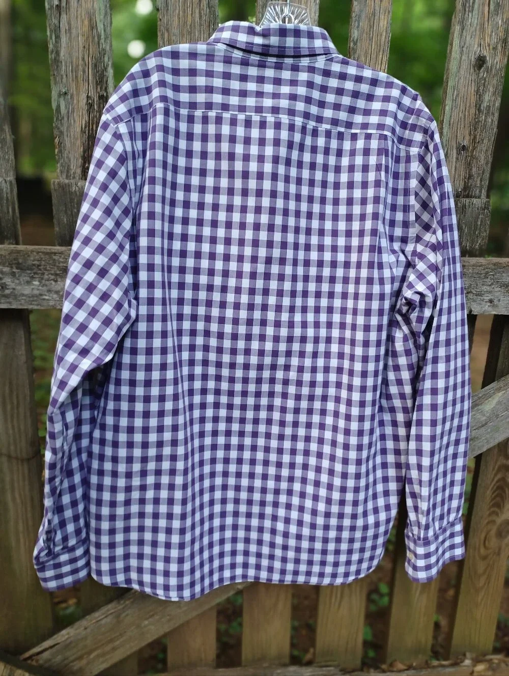 Men's Purple Check Button-Down Shirt